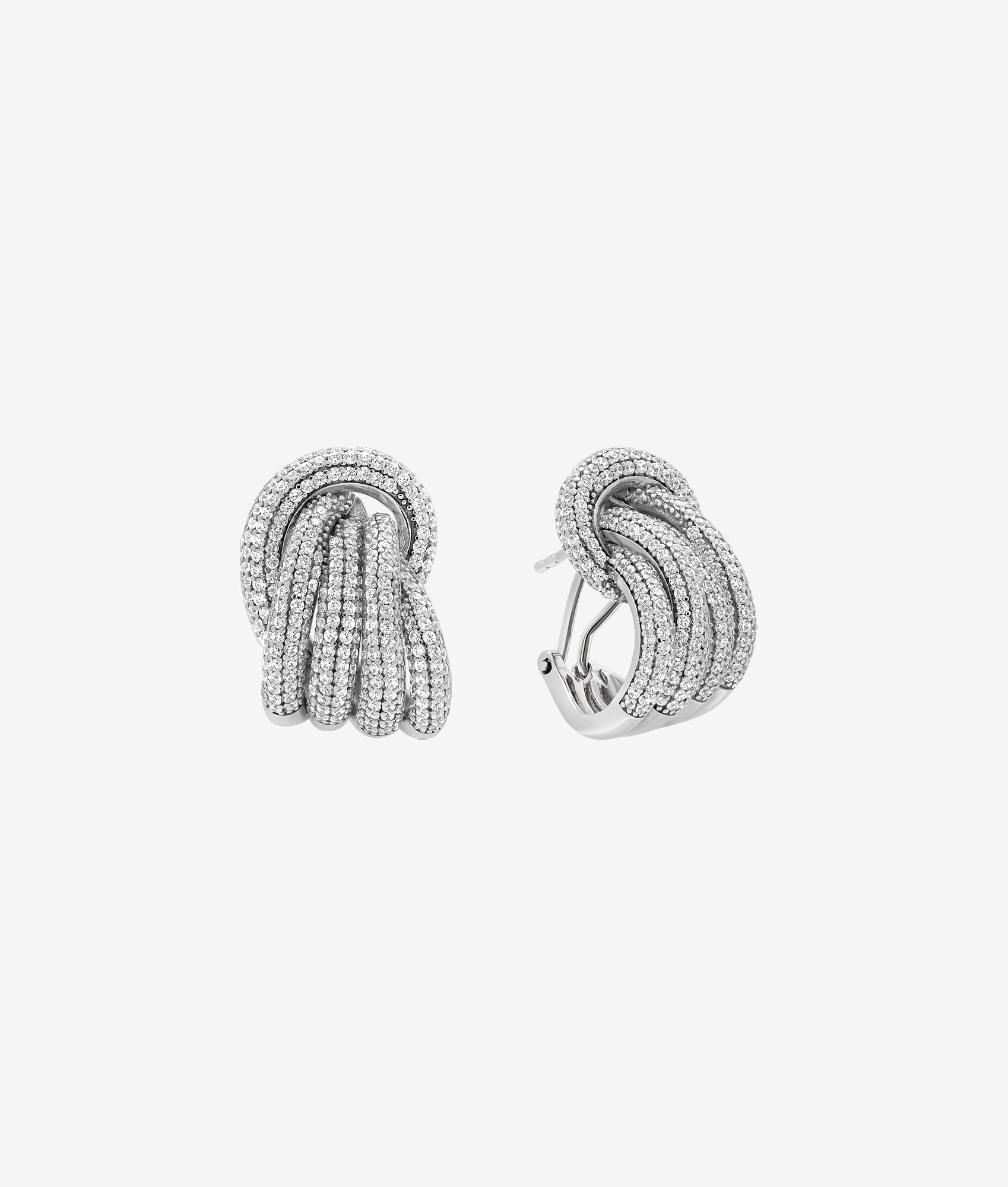 Margaux Pave Knot Earring in Silver by SHASHI – SHOP SHASHI