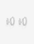Katerina Double Pave Hoop Huggie Earring