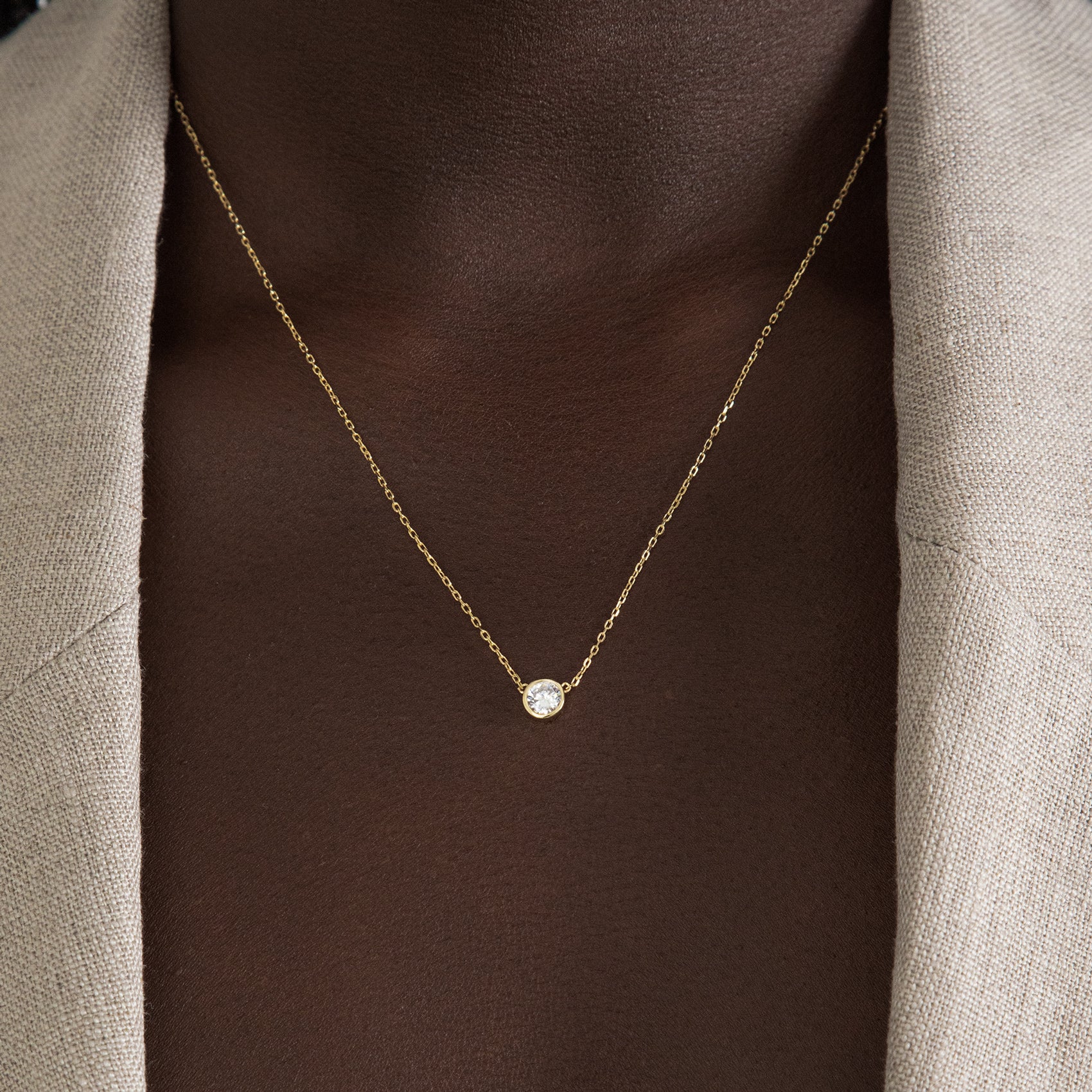 Solitaire Necklace, by SHASHI Vermeil