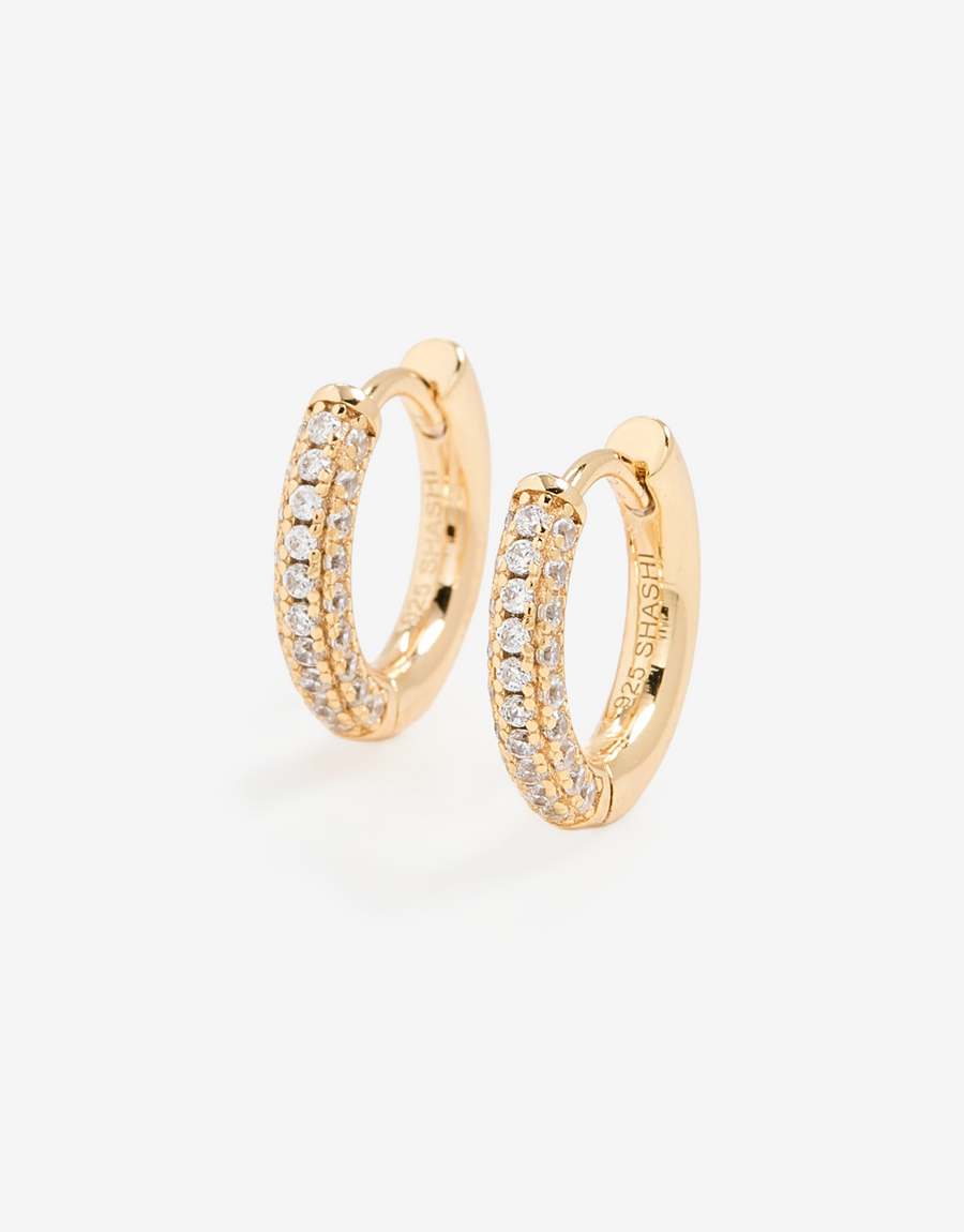 18K Pave Huggie