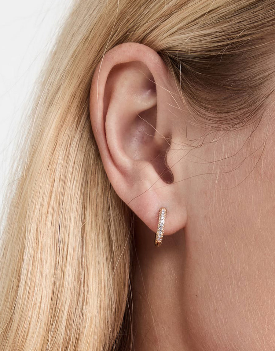 18K Pave Huggie