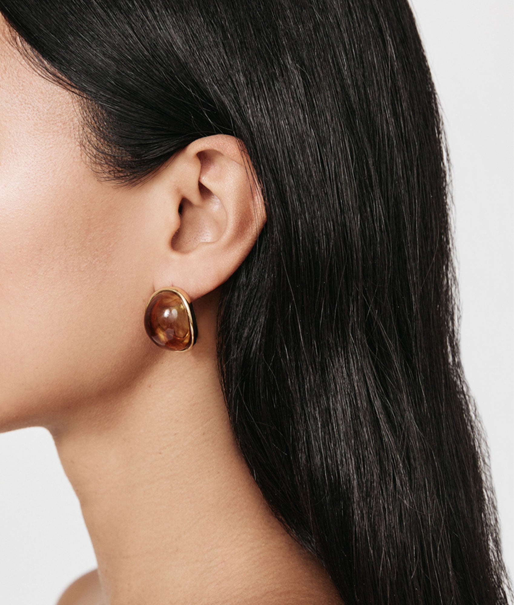 Aisling Stud Earrings in Cognac Lucite - Fashion Jewelry