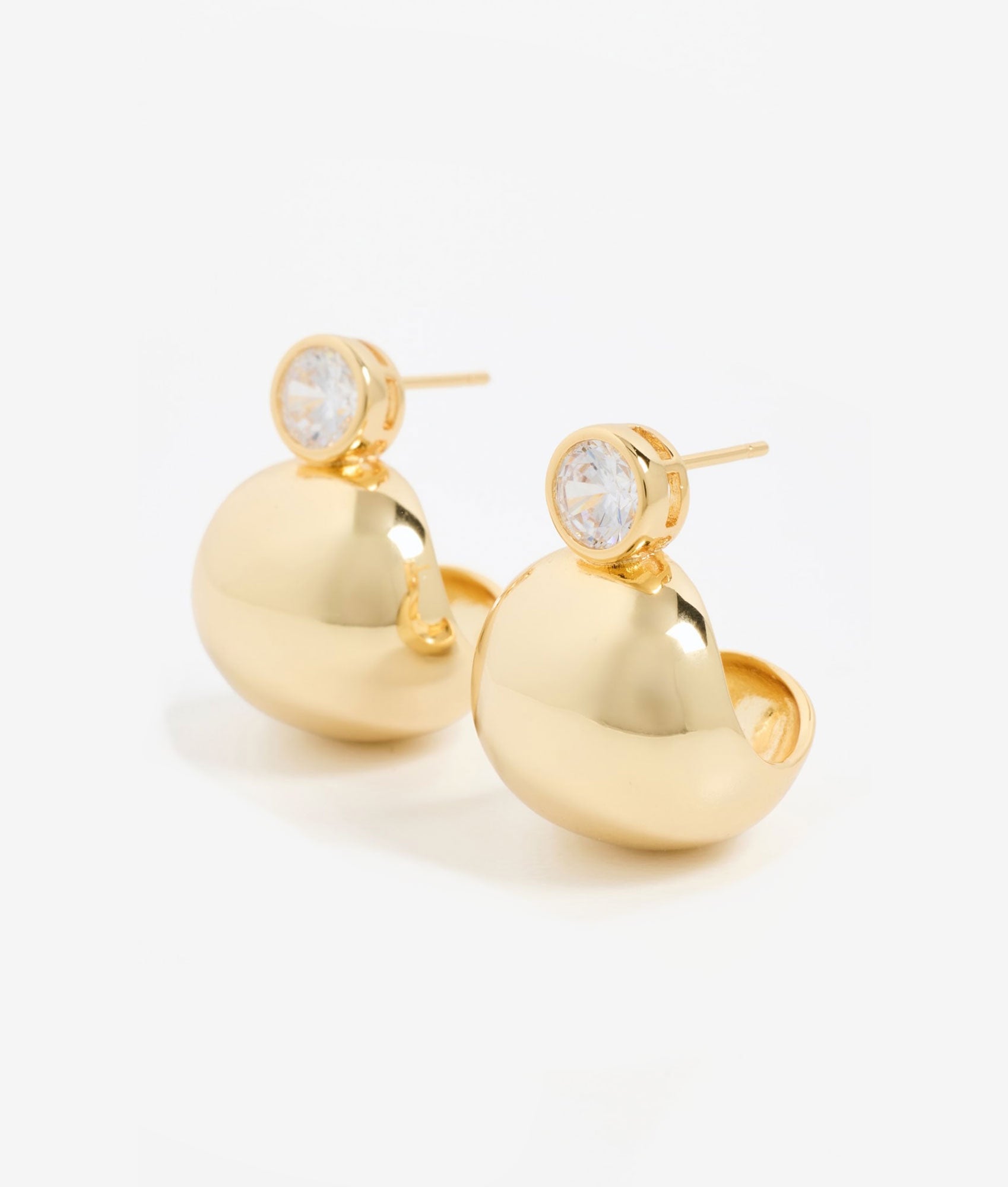 Bezel Gold Earring