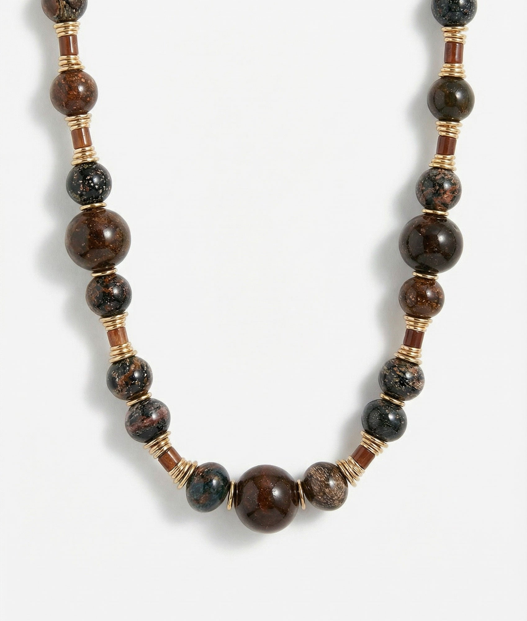 Wood and Gemstone Necklace