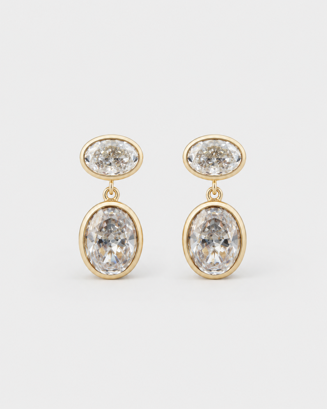 Oval Bezel Drop Earring
