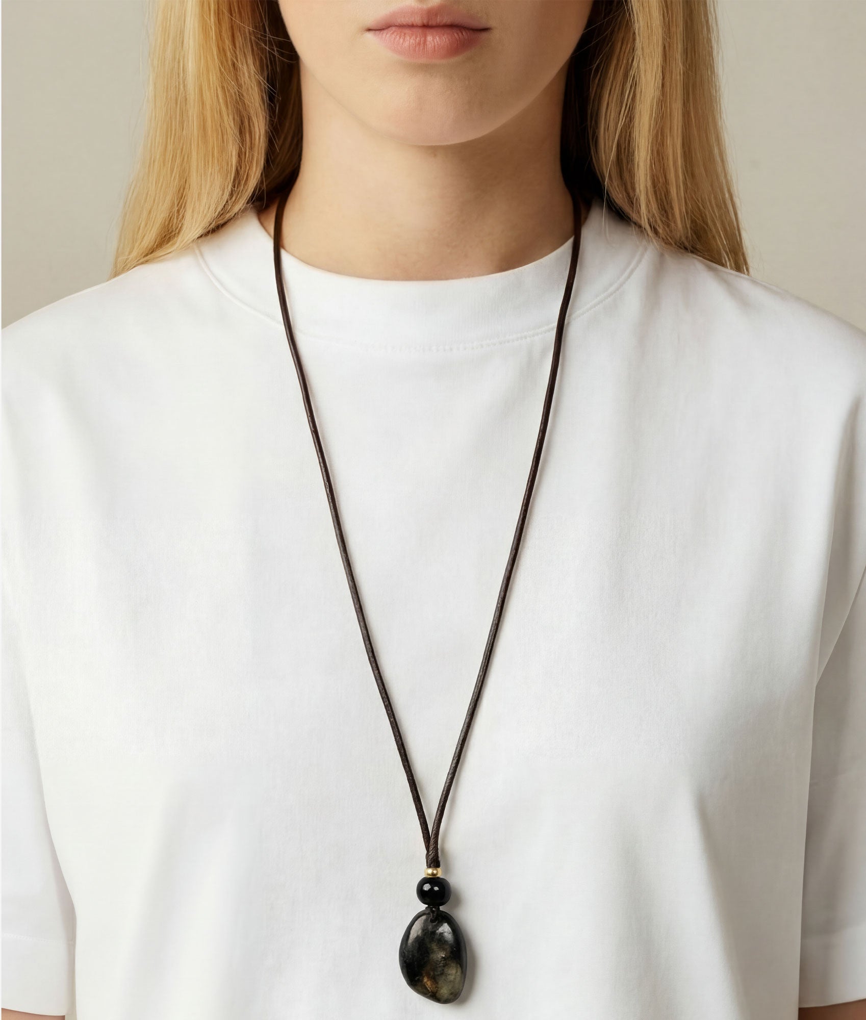 Gemstone Pendant Necklace, Long
