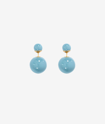 Double Ball Earring, French Blue