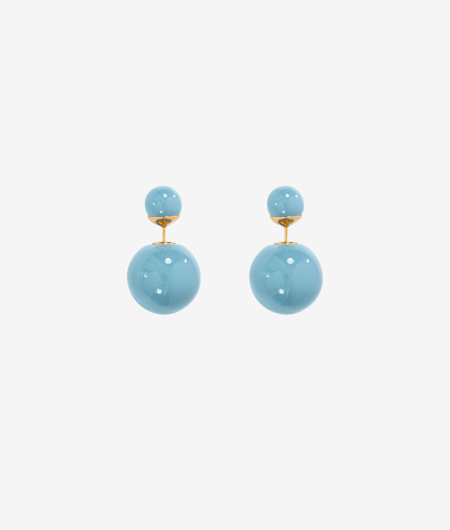 Double Ball Earring, French Blue