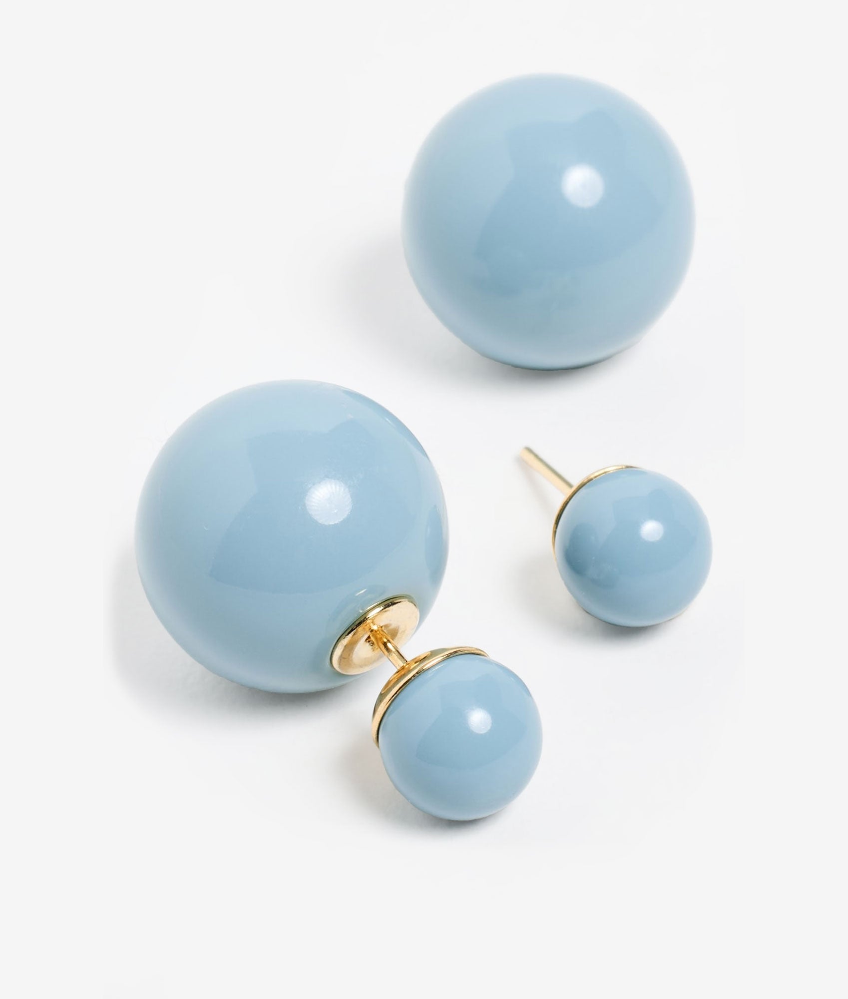 Double Ball Earring, French Blue