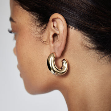 Machina Gold Hoop Earrings | SHASHI