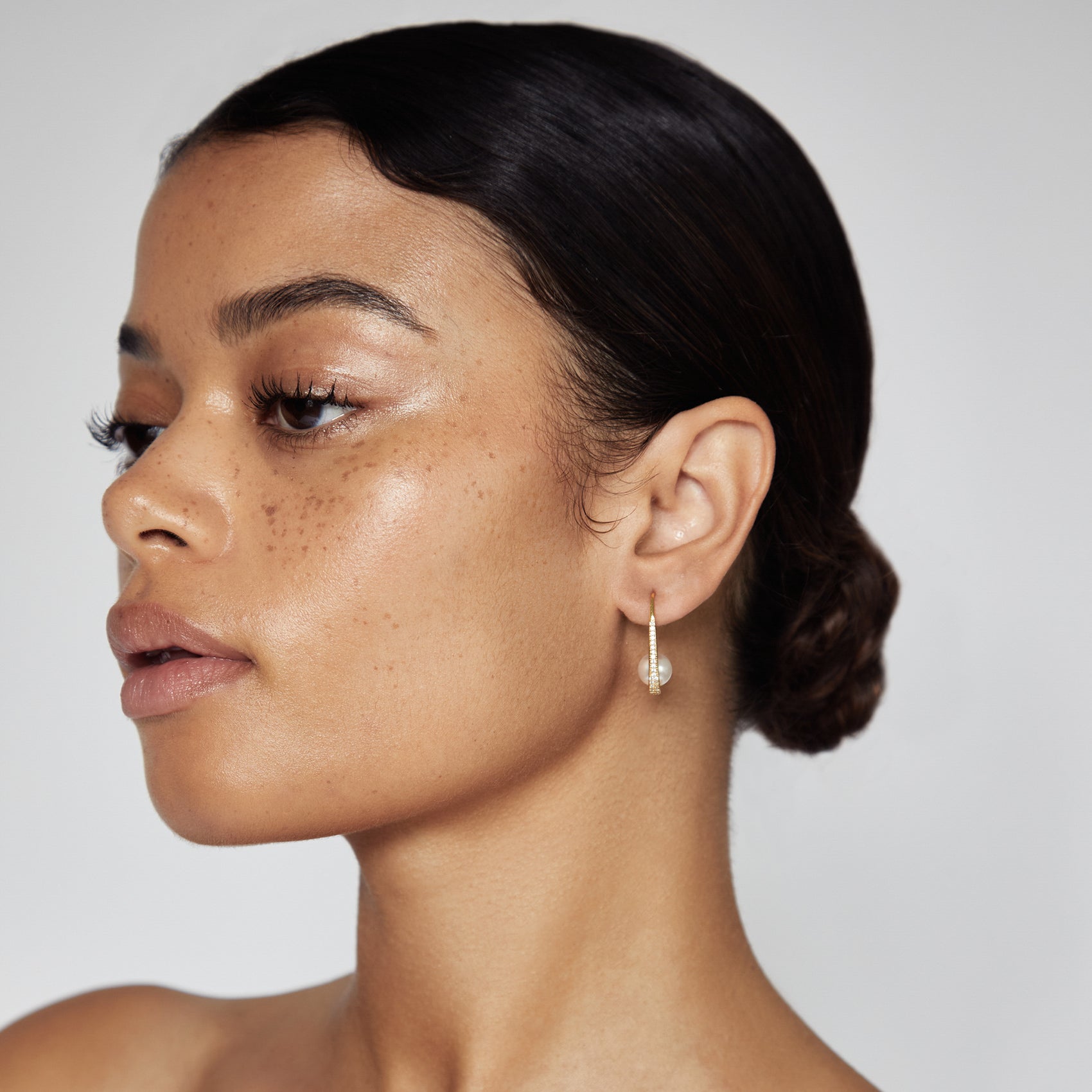 Michelle Earring Pave Pearl Drop SHASHI
