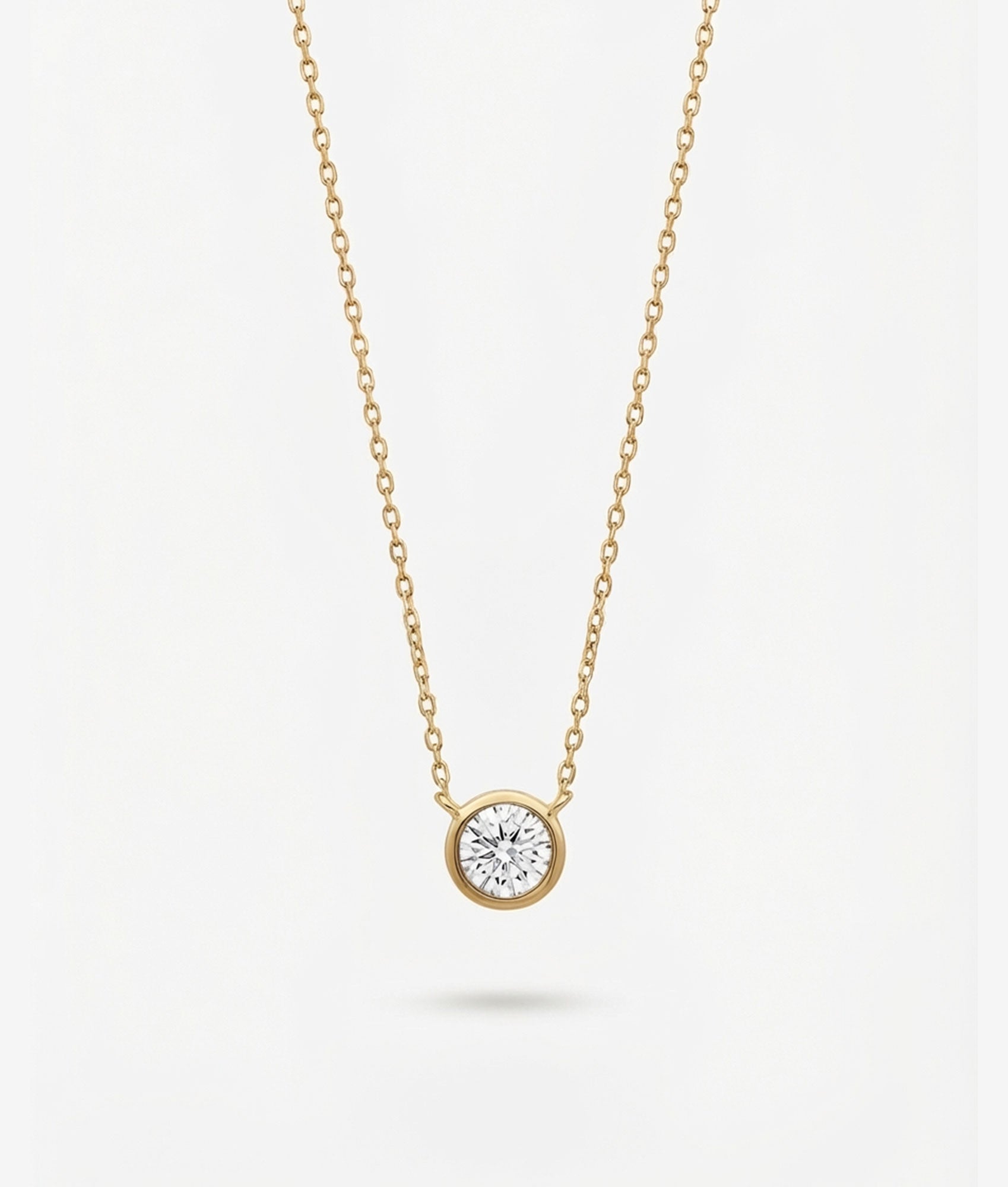 Bezel Solitaire Moissanite Necklace