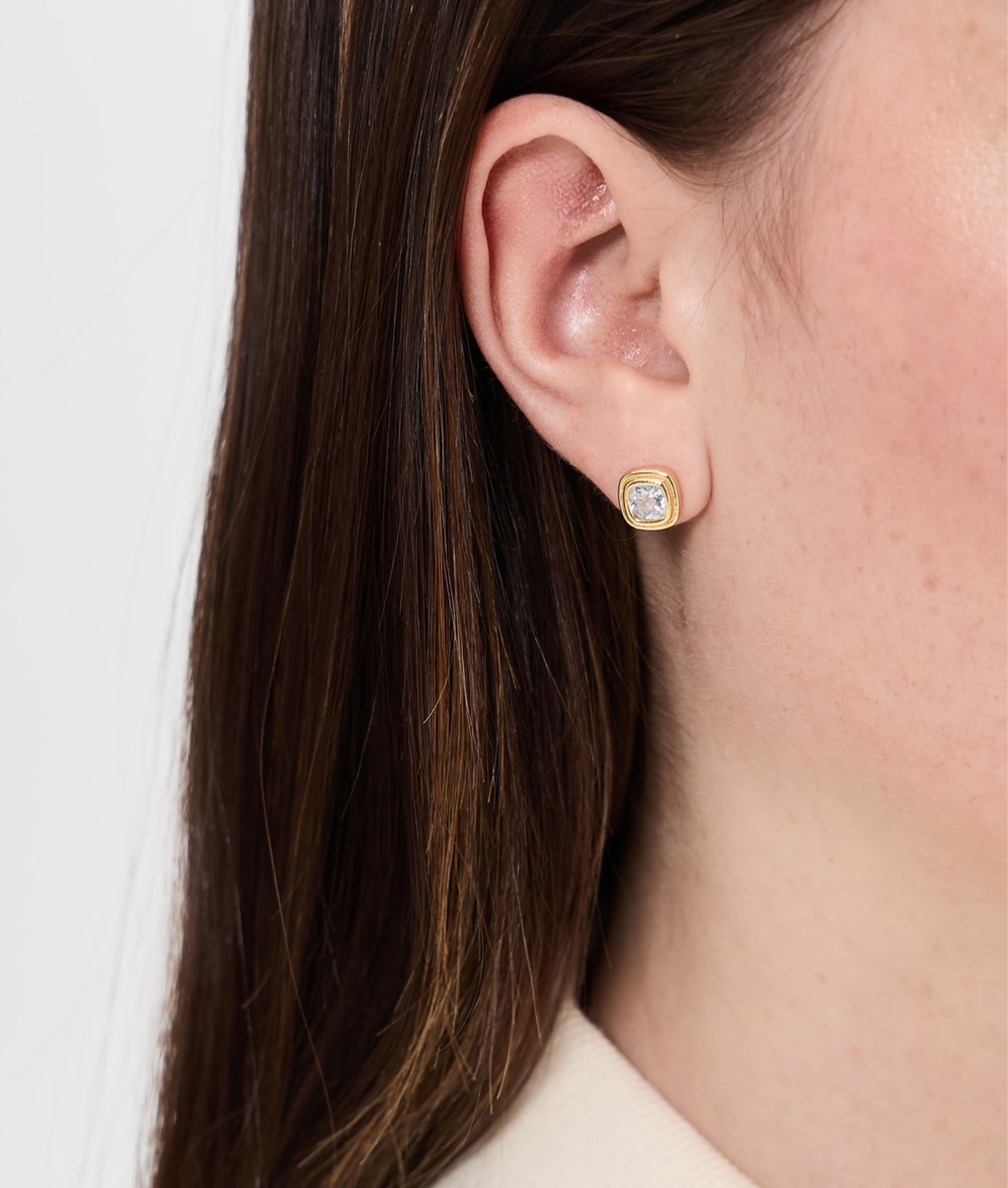 Reagan Cushion Stud Earring
