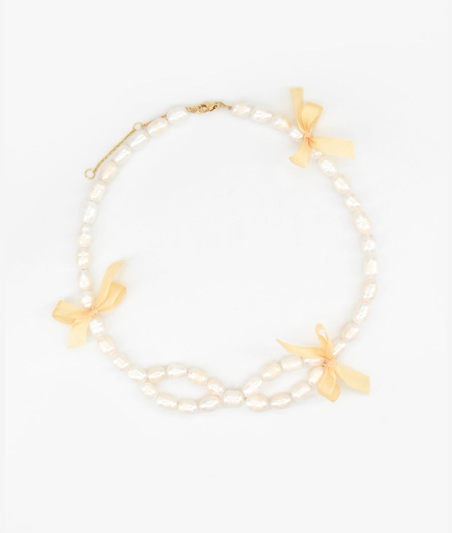 The Pearl Bow Necklace | SHASHI Bow Necklace
