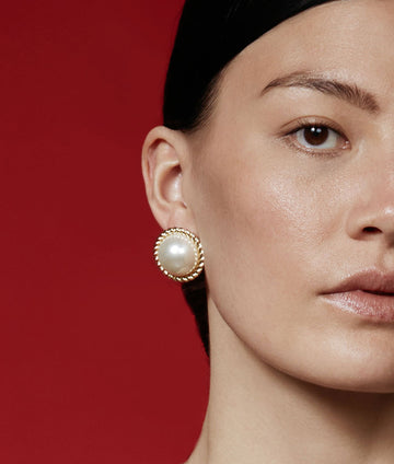 Pearl Dome Earring | SHASHI Pearl Earring