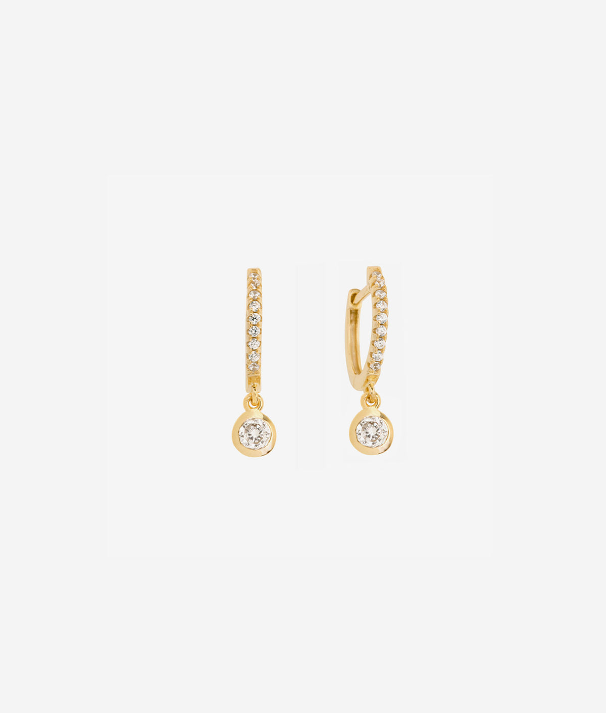 Bezel Pave Huggie - Pave Huggie Earrings - SHASHI