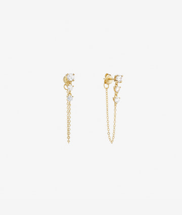 Solitaire Chain Earring