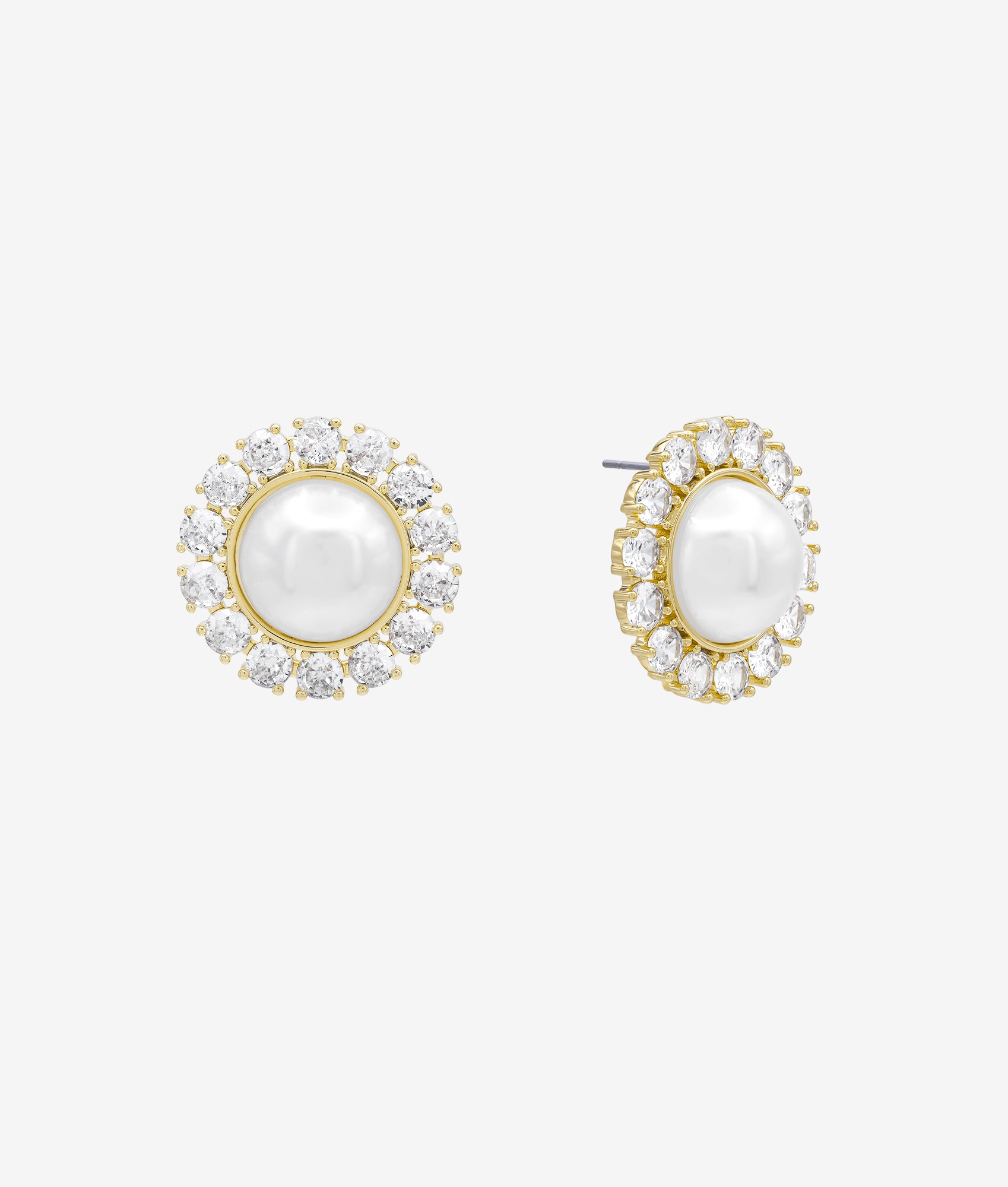 Pearl Dome Pave Earring | SHASHI Pearl Earring