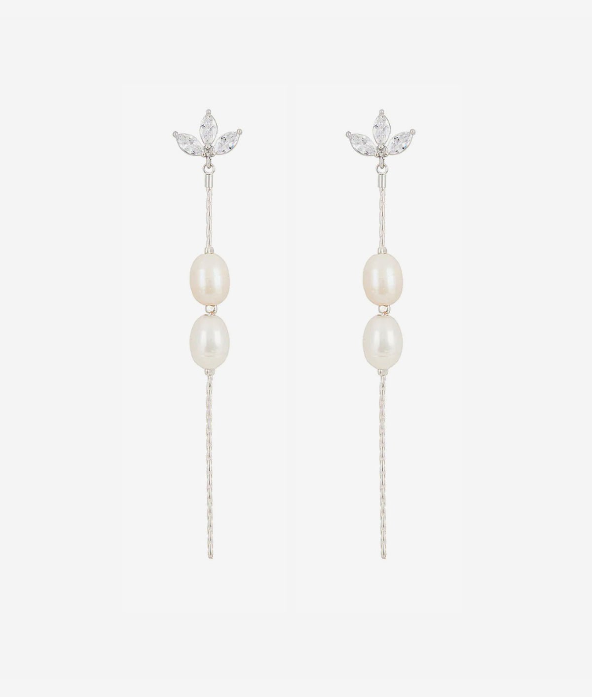 Bakari Pearl Diamond Drop Earring | SHASHI Wedding Jewelry