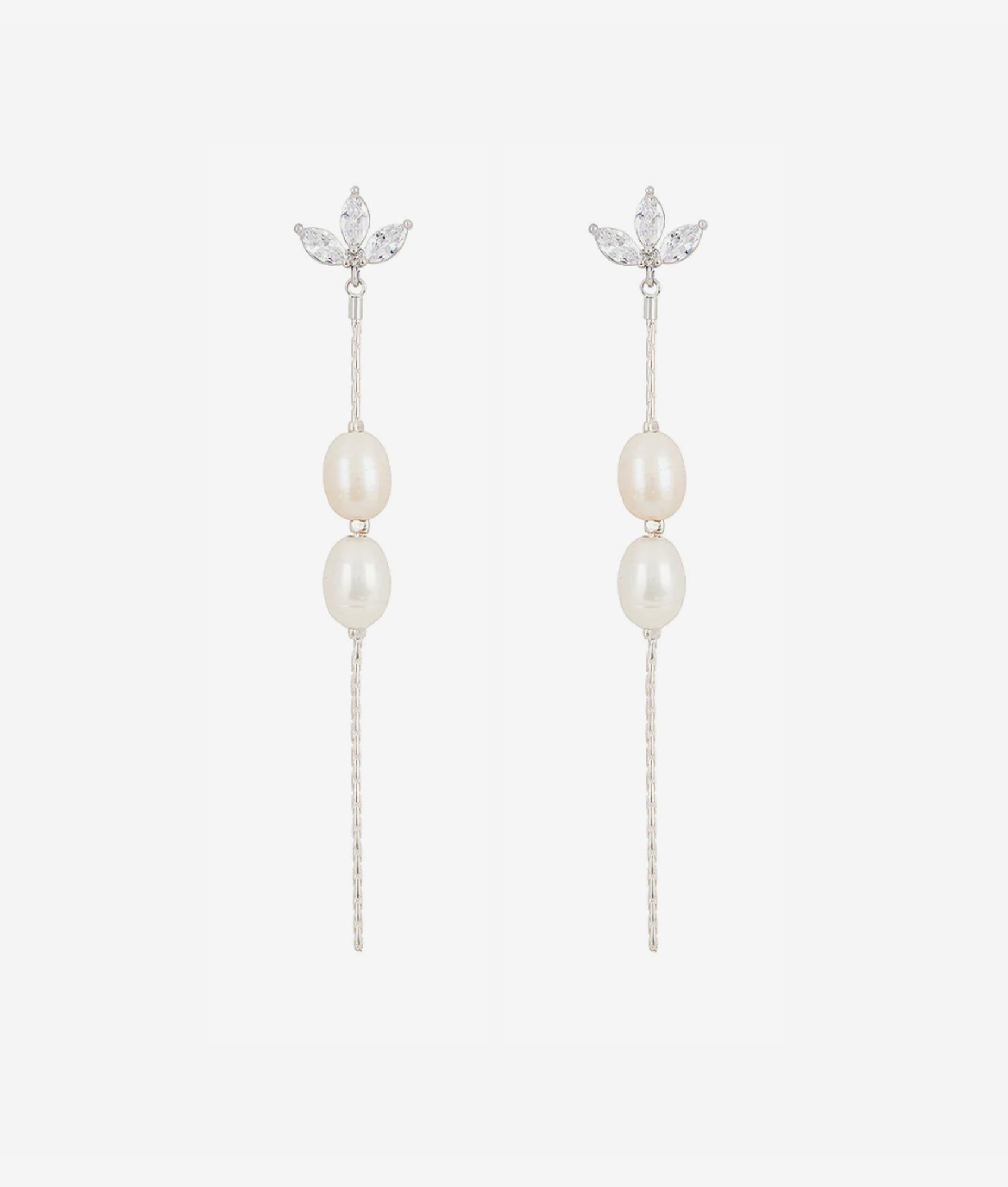 Bakari Pearl Diamond Drop Earring | SHASHI Wedding Jewelry