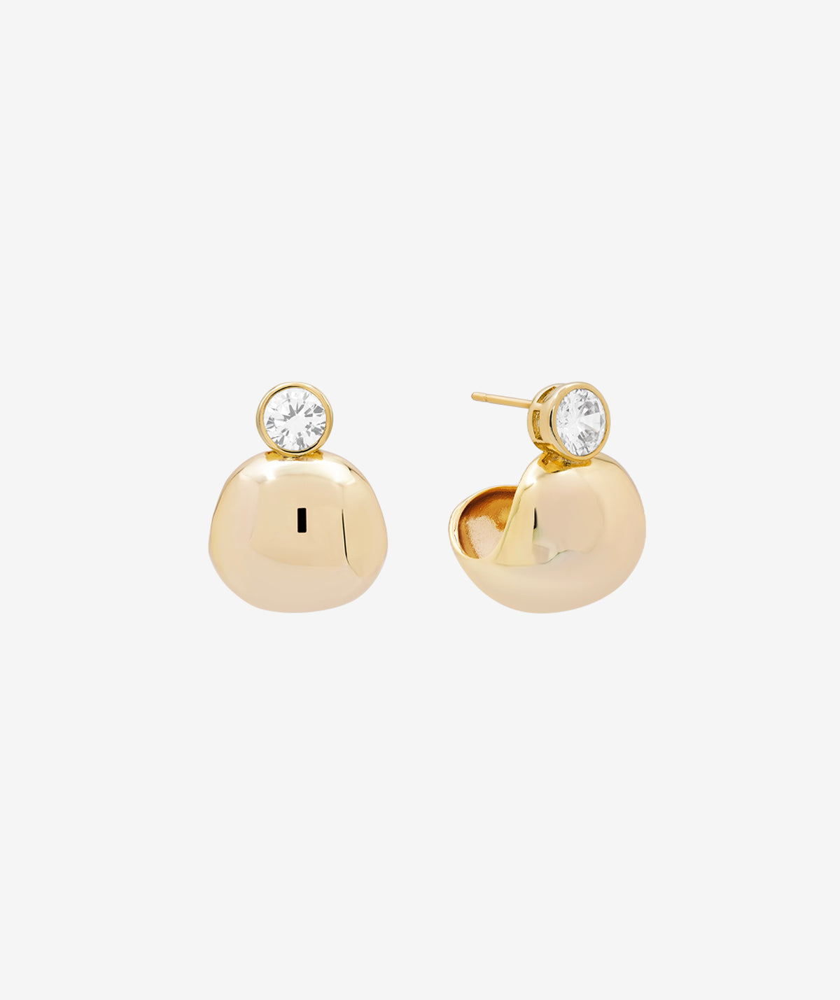 Bezel Gold Earring | Chunky Gold Earring