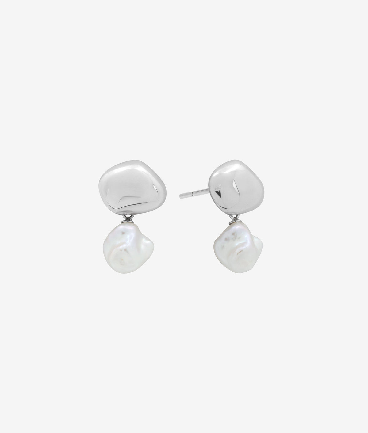 Silver Pearl Drop Earring | SHASHI Silver Pearl Earring