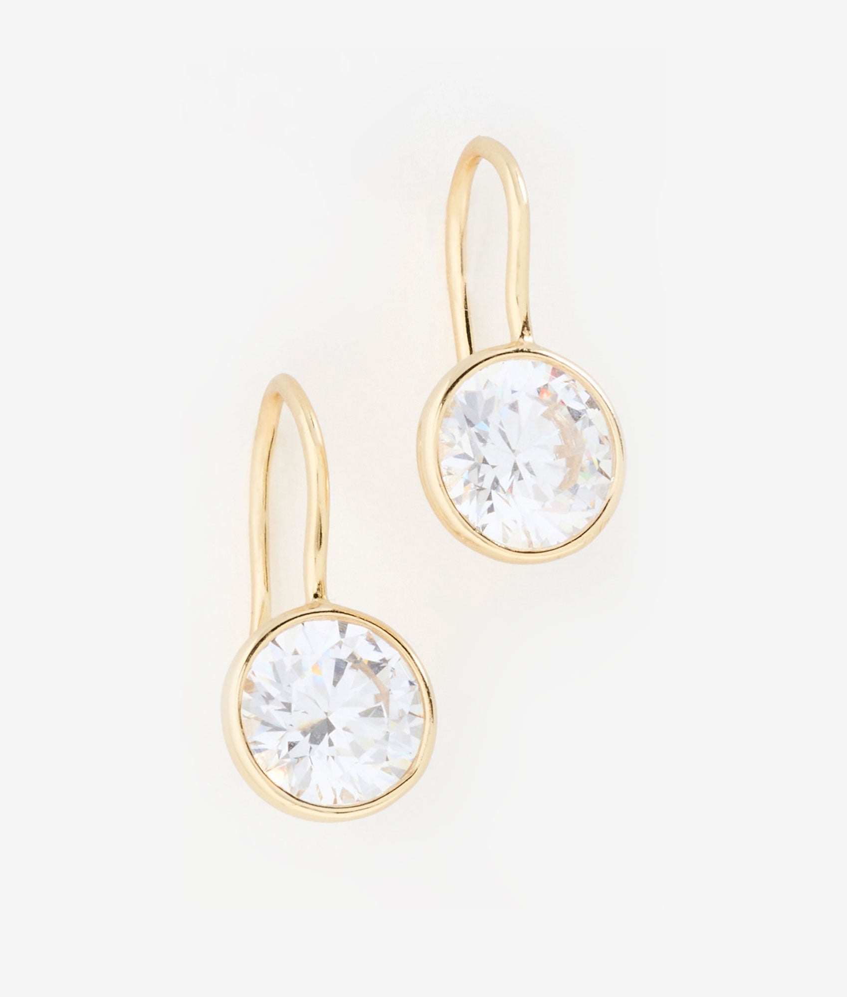 Bezel Silver Drop Earring