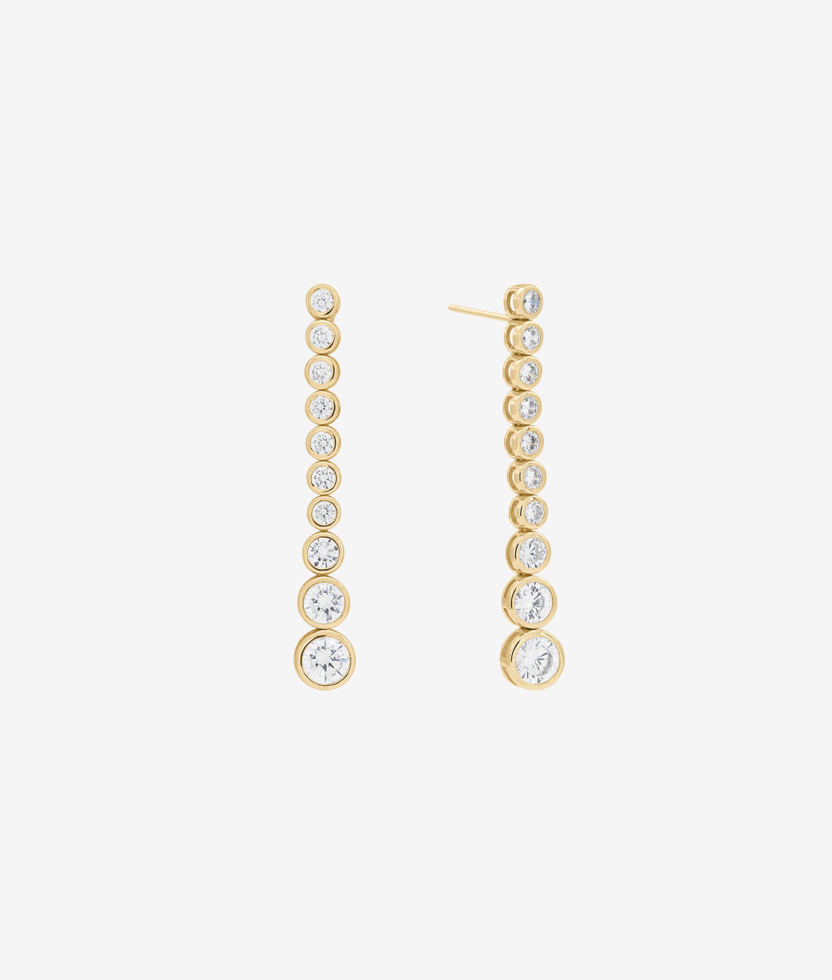 Bezel Diamond Drop Earring