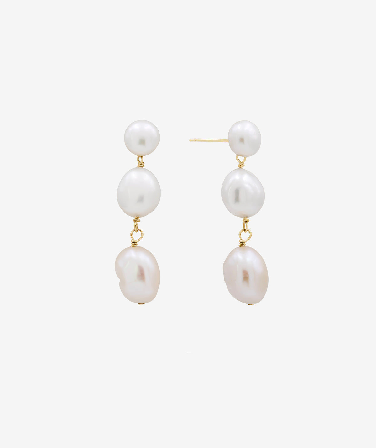 3 Row Pearl Drop Earring | SHASHI Pearl Earring