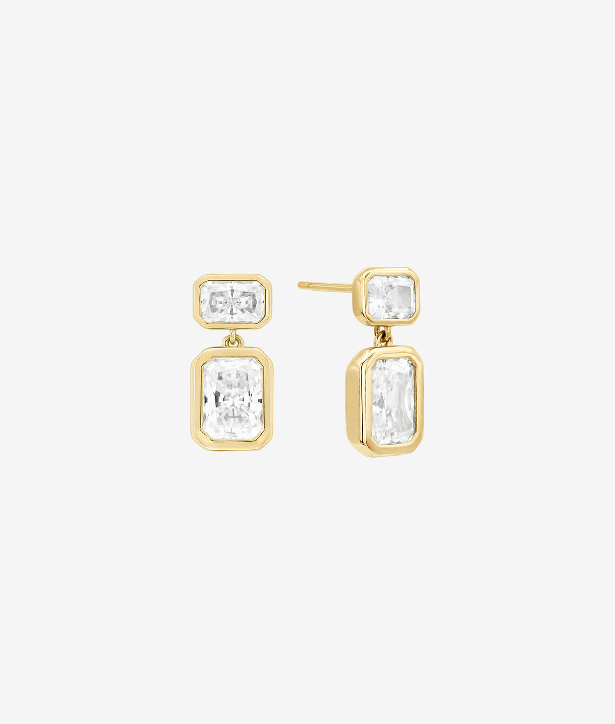 Emerald Baguette Drop Earring | SHASHI Baguette Stud