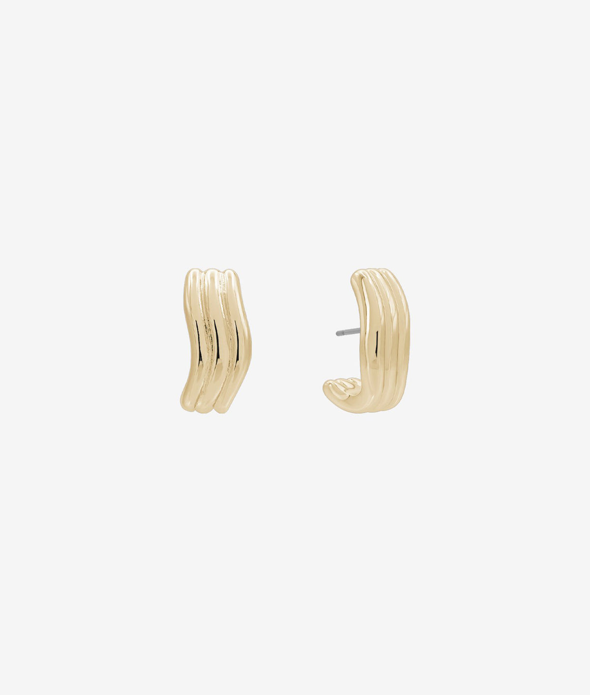 Earrings: Odyssey Striated Gold Hoop Jewelry