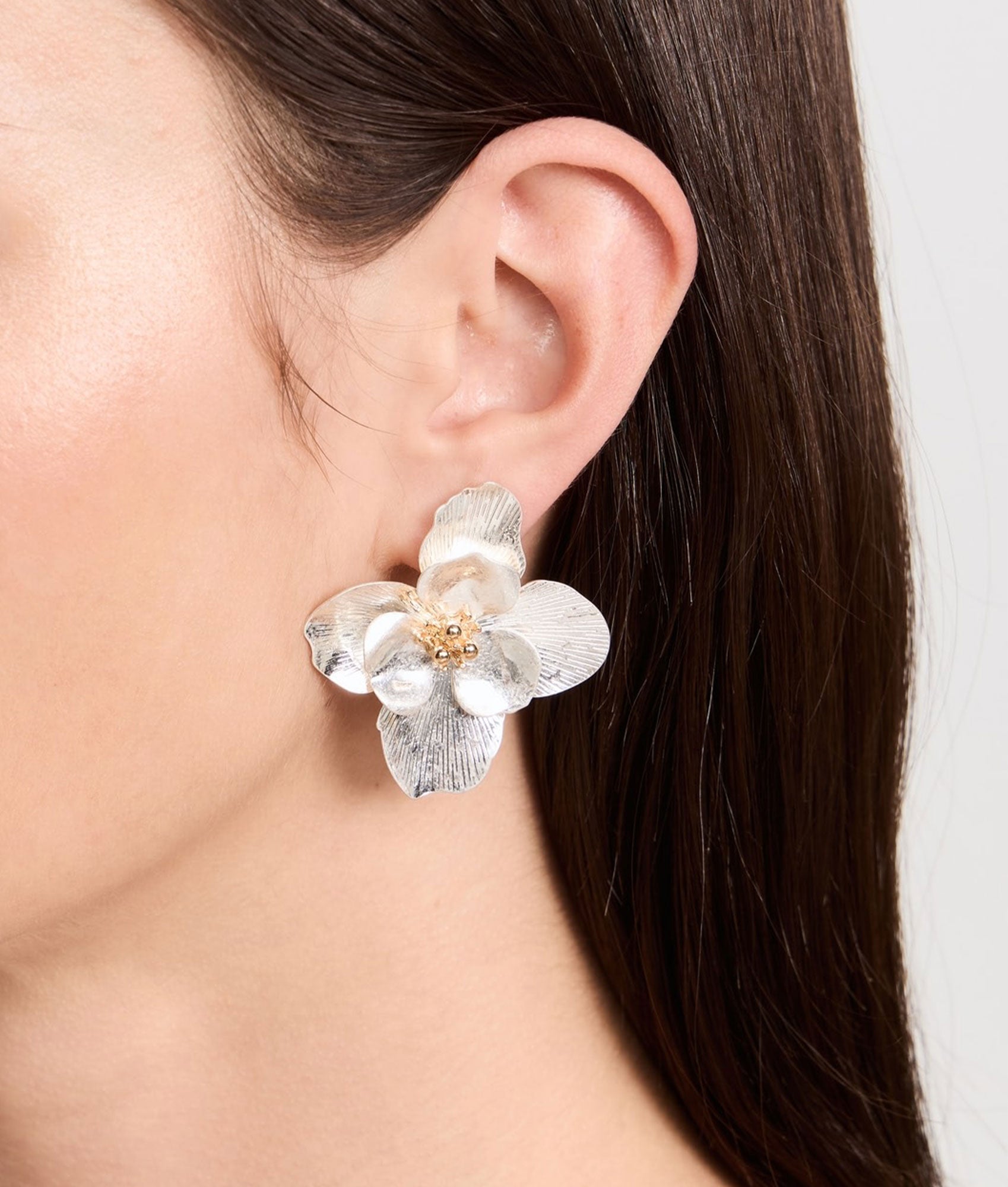 Anya Flower Earring in Silver by SHASHI