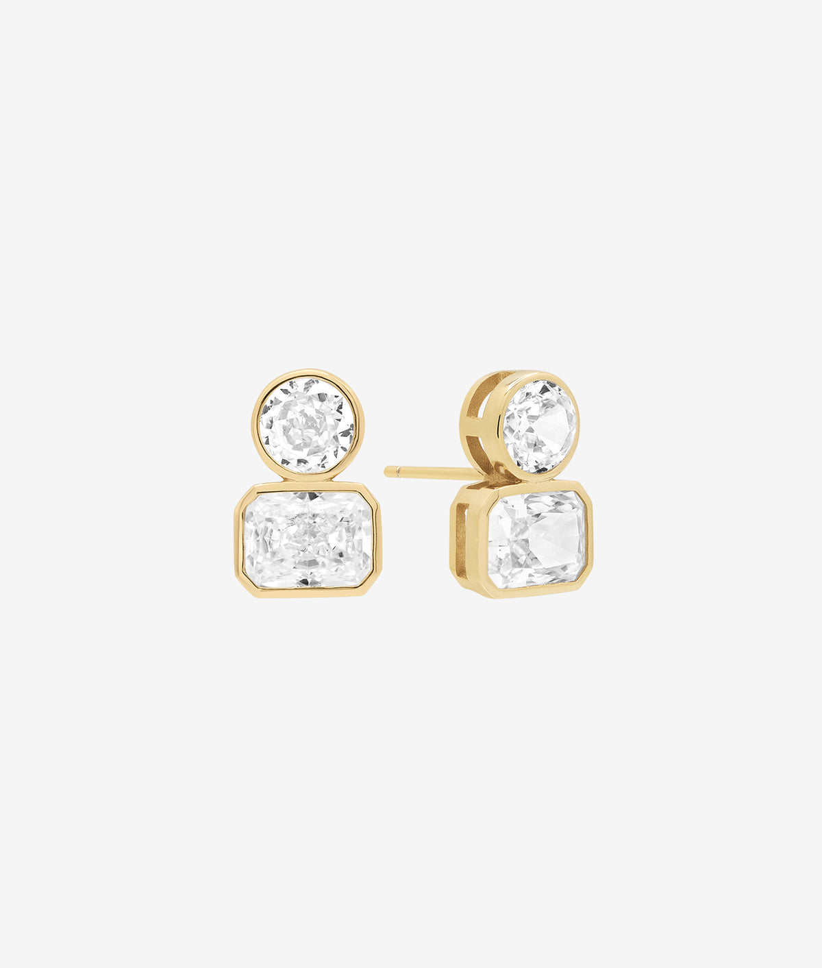 Bezel Solitaire Baguette Stud