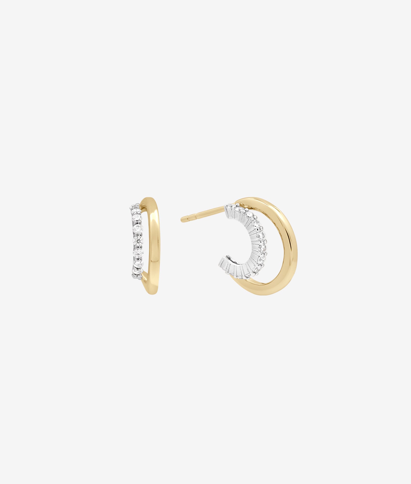 Gemini Pave Hoop Earring