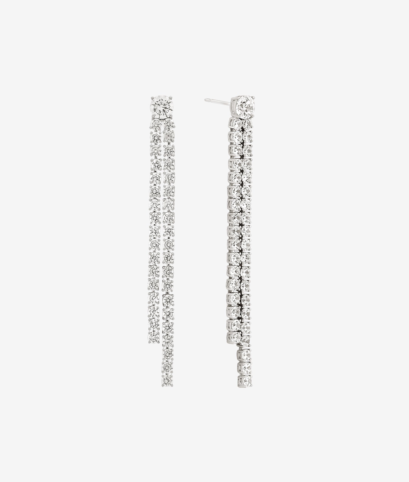 Solitaire Tennis Drop Earring