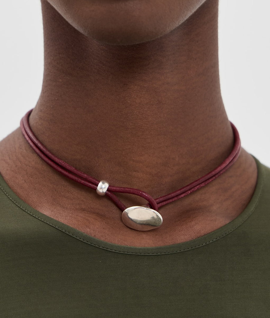 Connor Cognac Leather Necklace