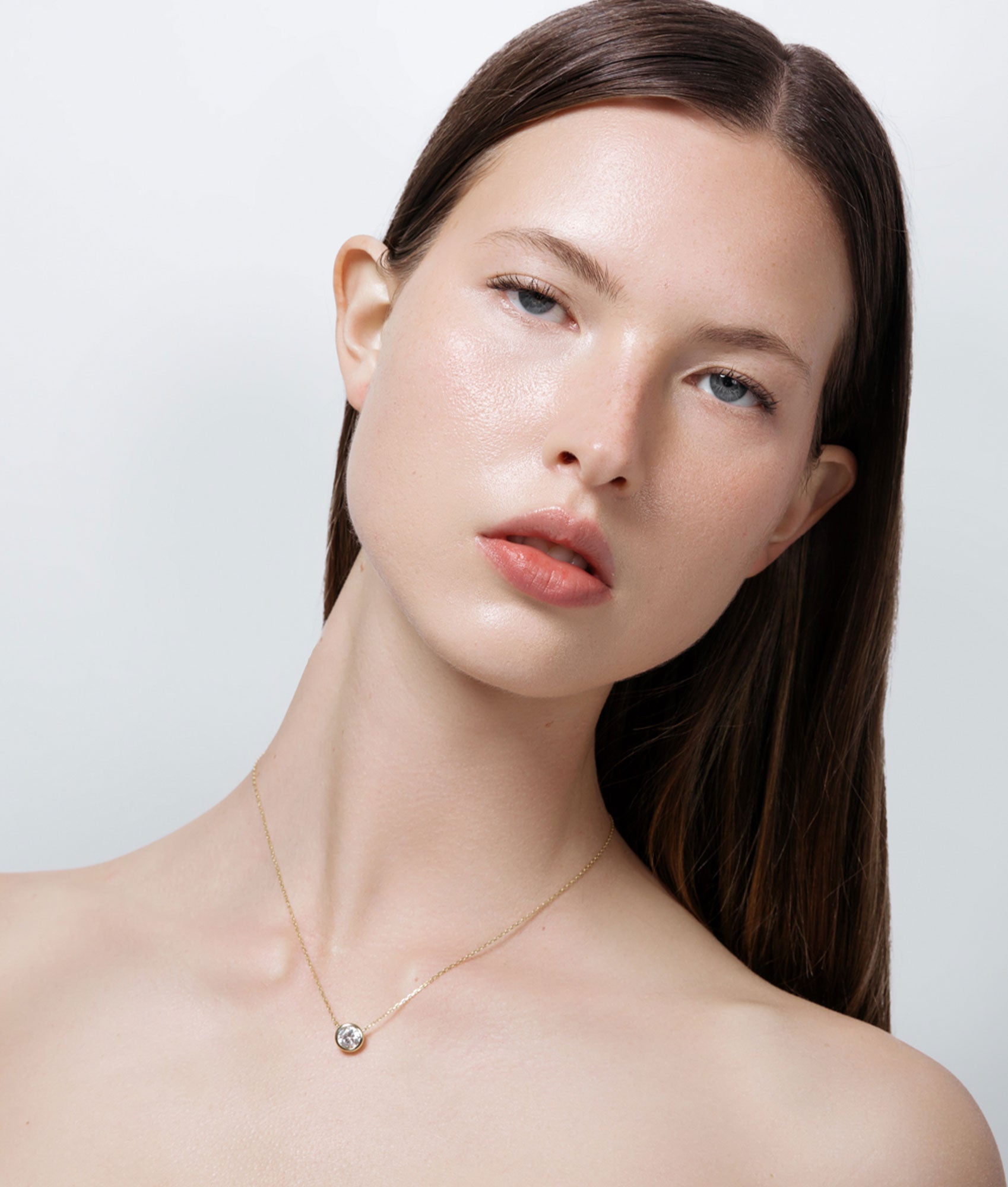 Bezel Solitaire Moissanite Necklace