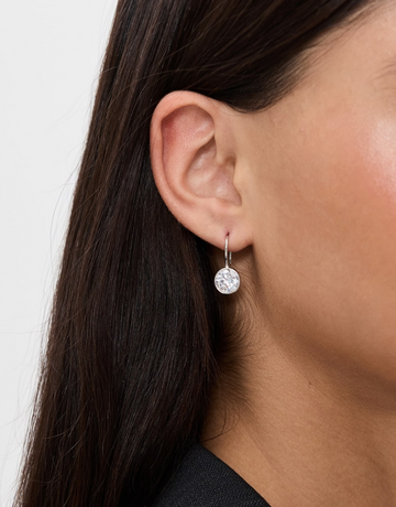 Bezel French Hook Earring