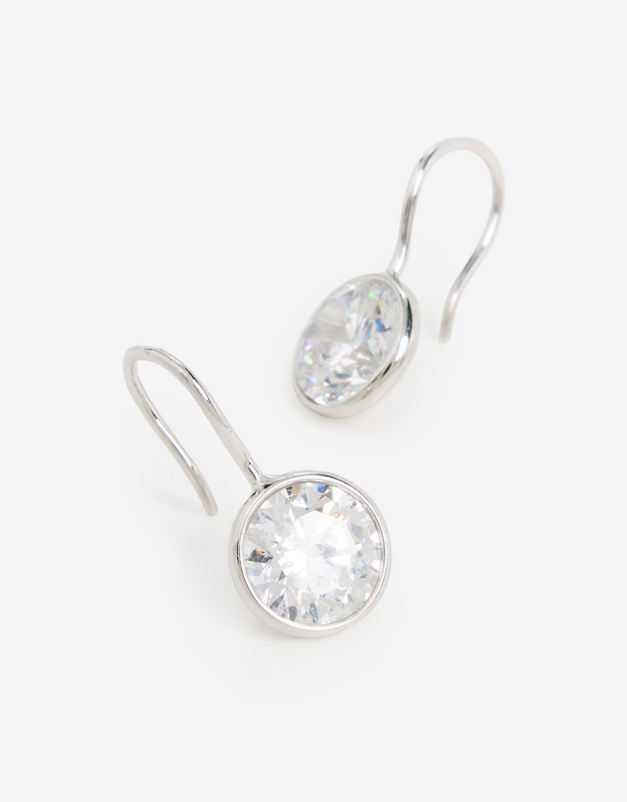 Bezel French Hook Earring