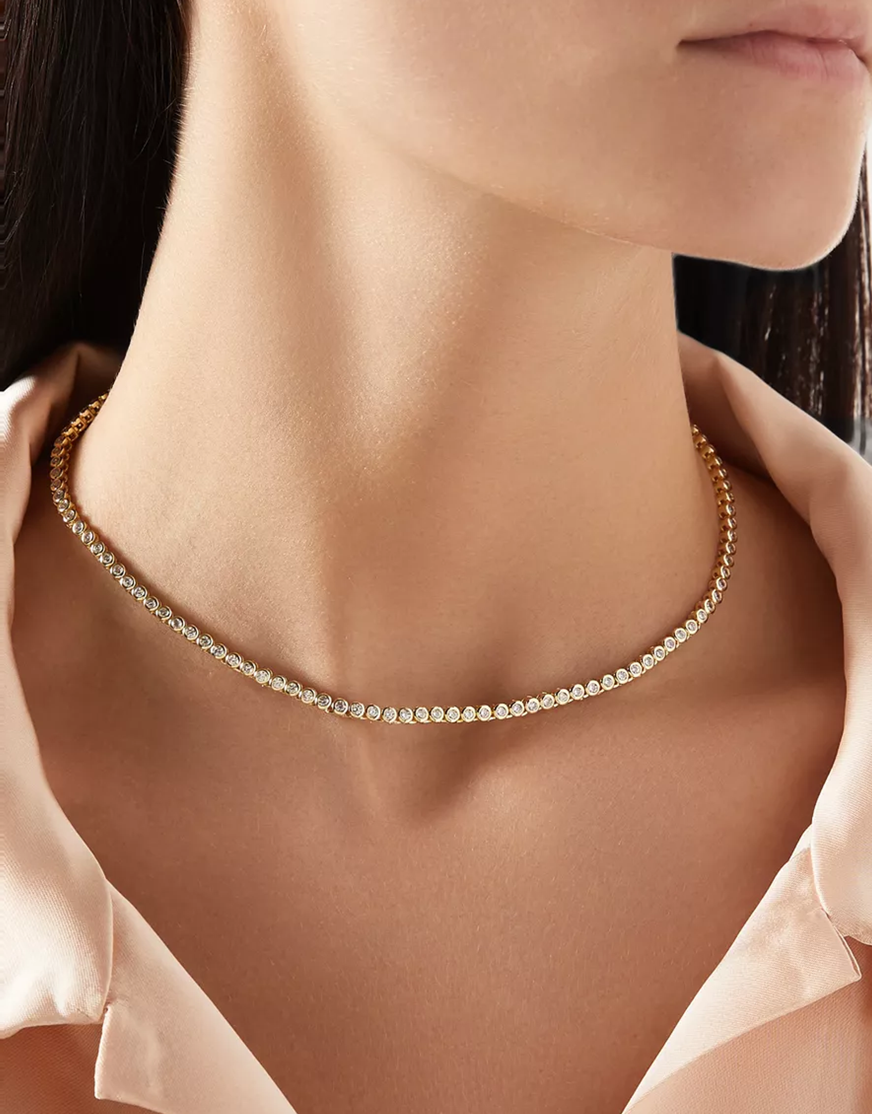 Bezel Tennis Necklace
