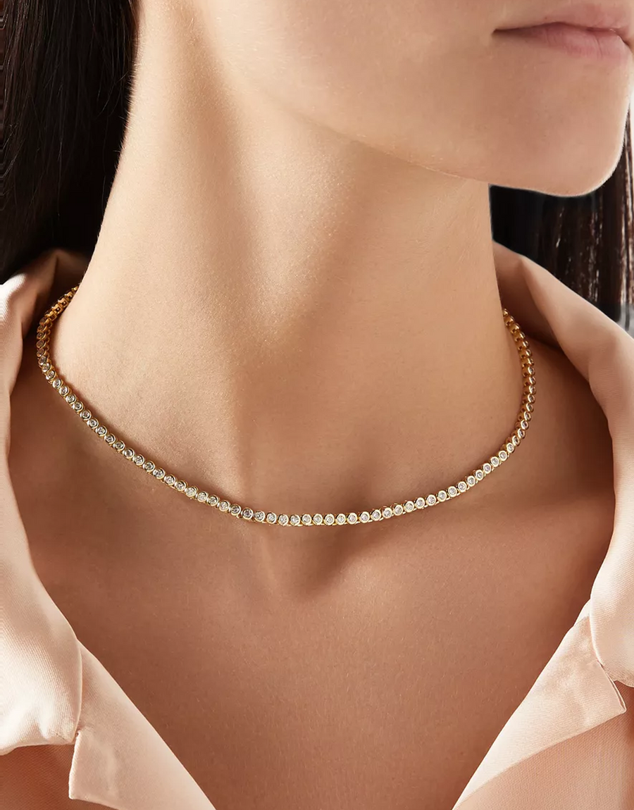 Bezel Tennis Necklace