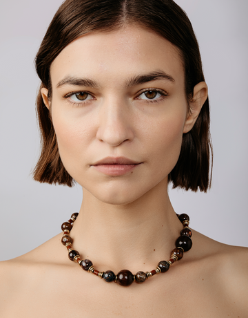 Wood and Gemstone Necklace