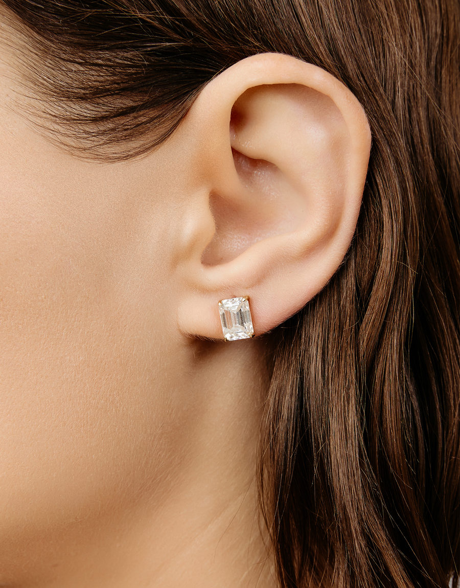 Emerald Cut Stud