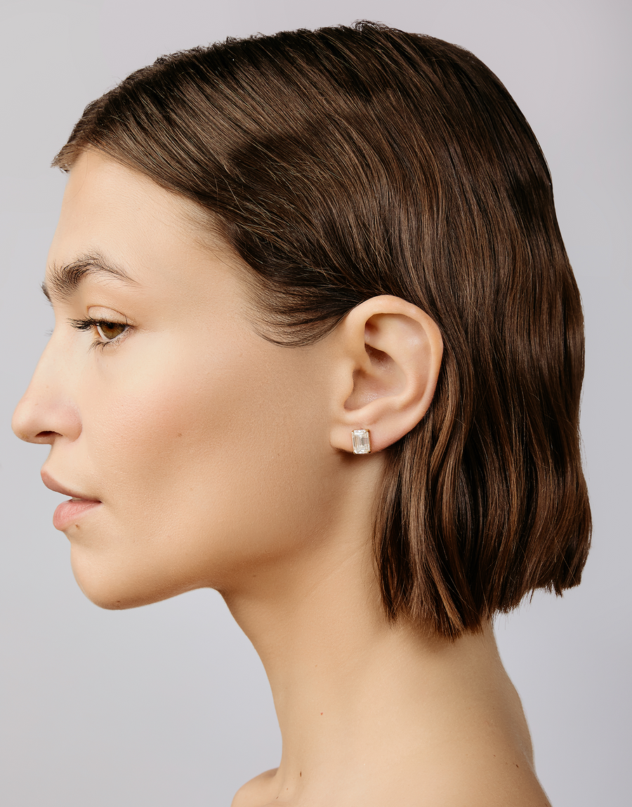 Emerald Cut Stud