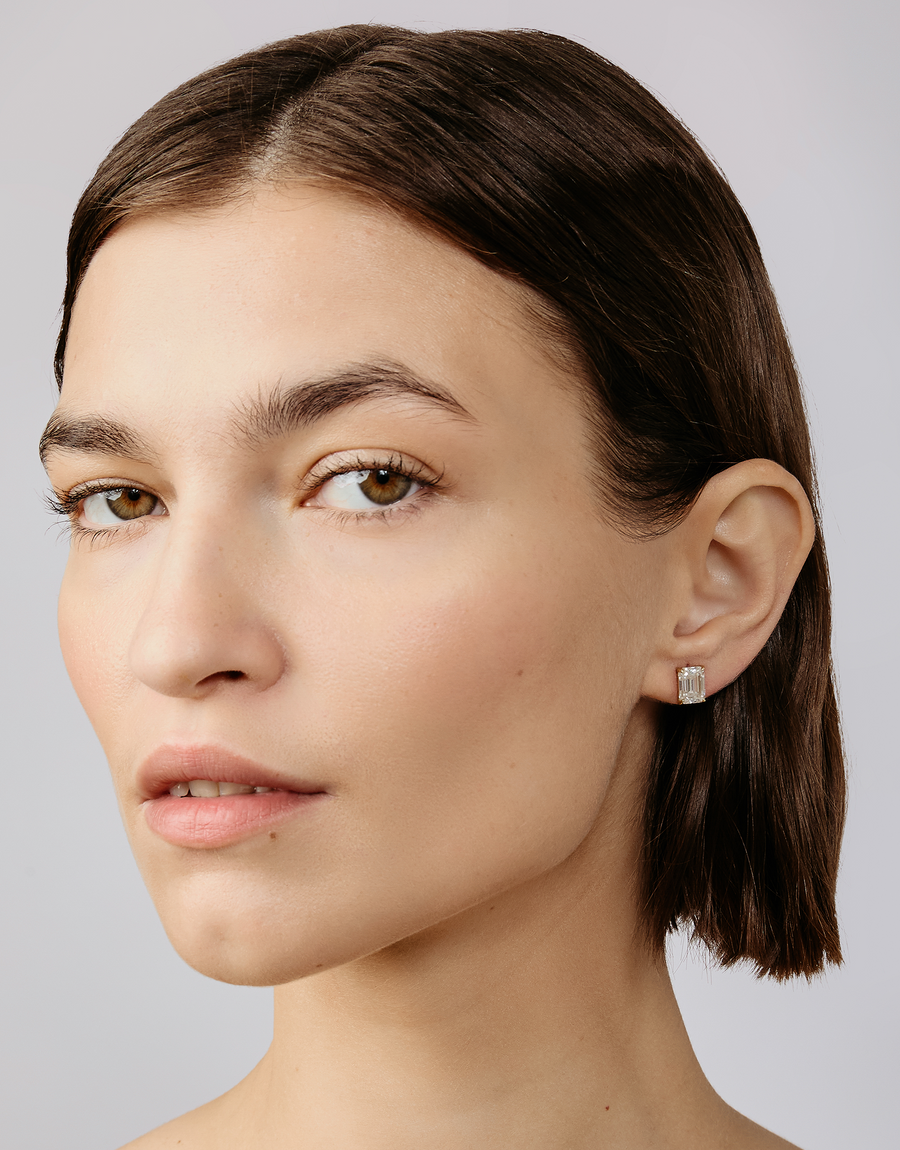 Emerald Cut Stud
