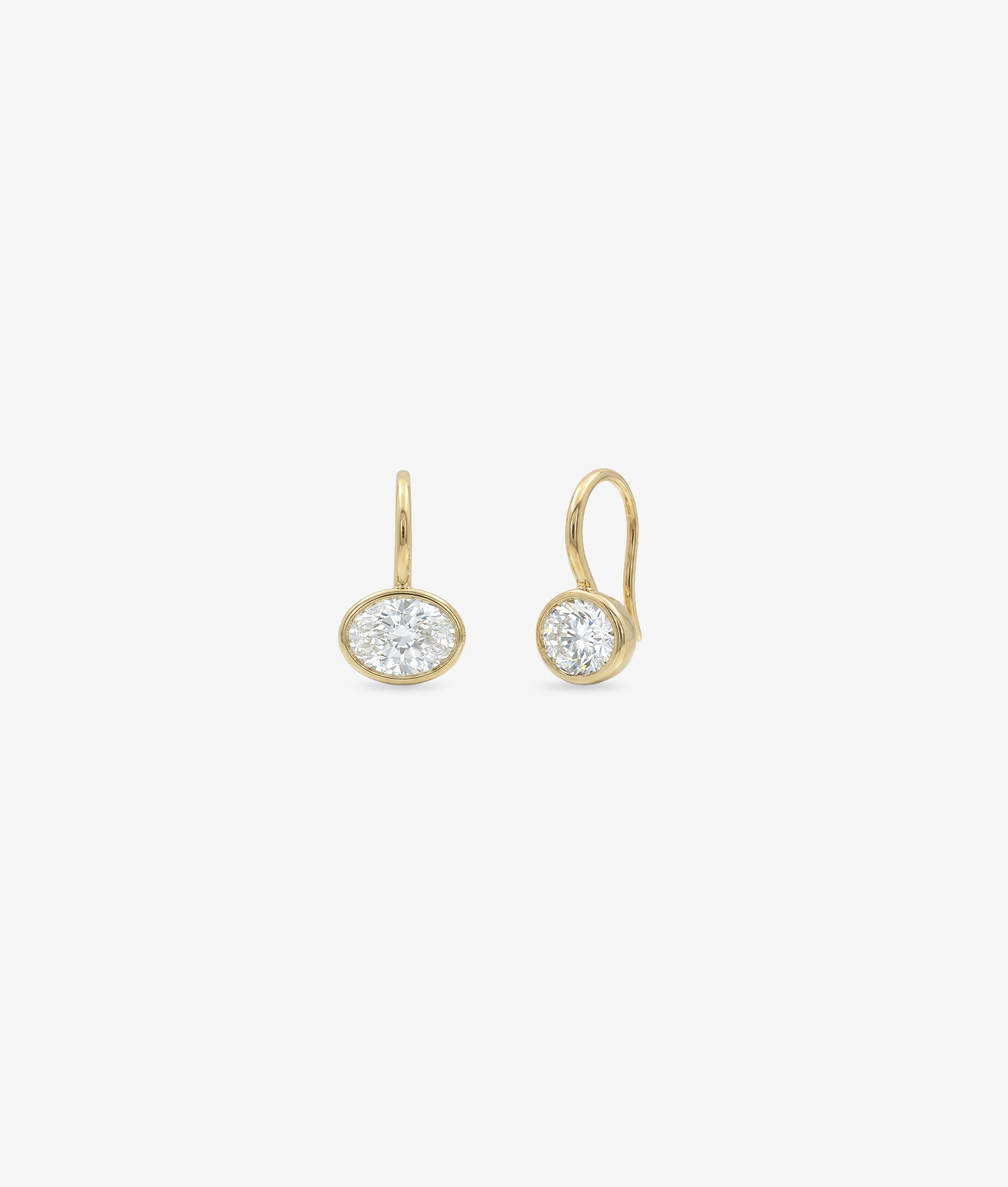 East to West bezel French Hook Earring