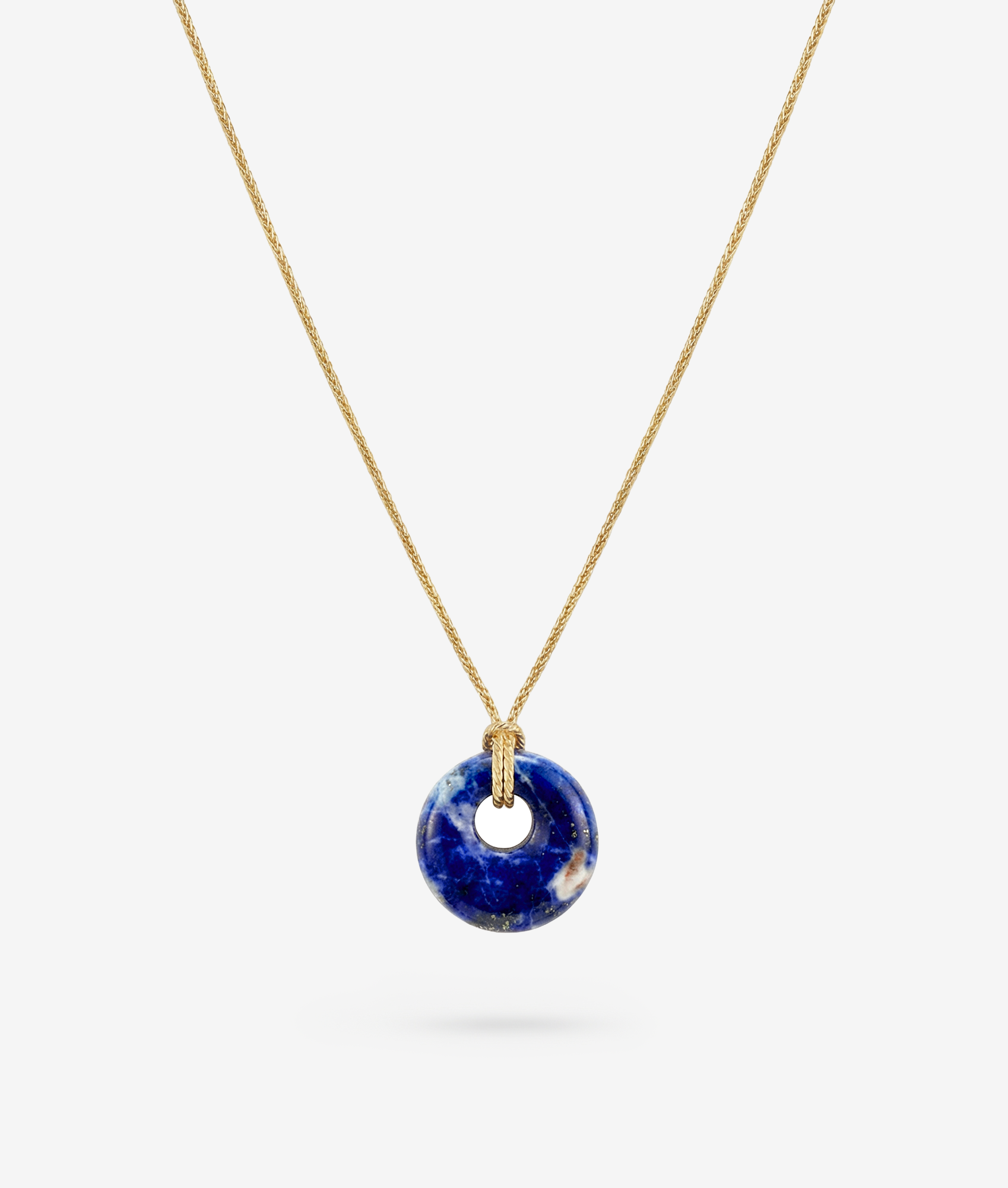 Lapis Pendant Rope Chain Necklace