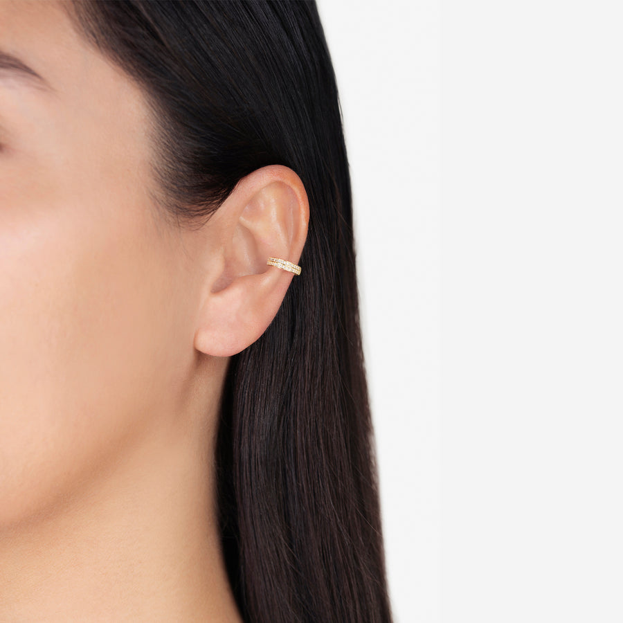 Double Pave Ear Cuff - Earrings | Ear Cuffs by S H A S H I  