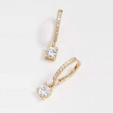 Solitaire Pave Huggie Hoop Earring SHASHI