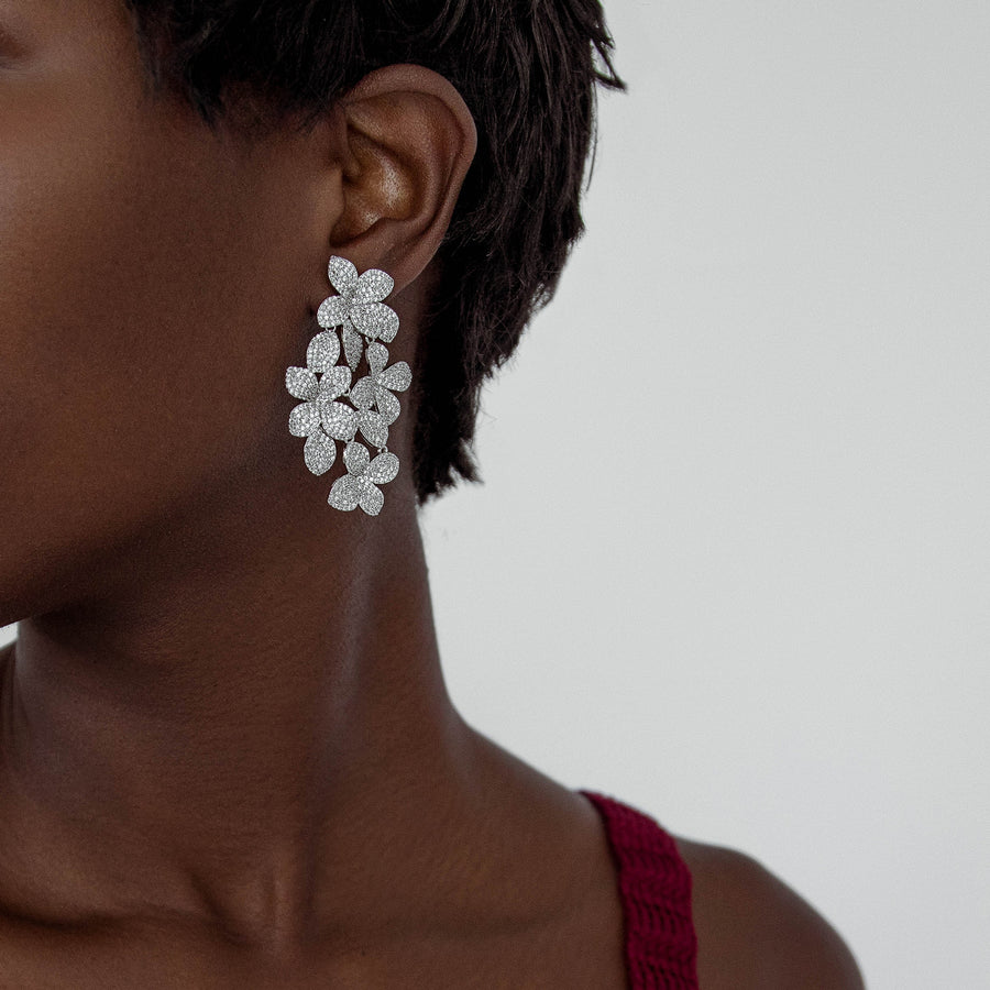 Alyssa Drop Earring | SHASHI Flower Pave Earring